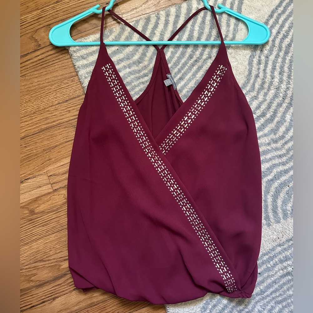 Charlotte Russe Burgundy Camisole with Studded Detail